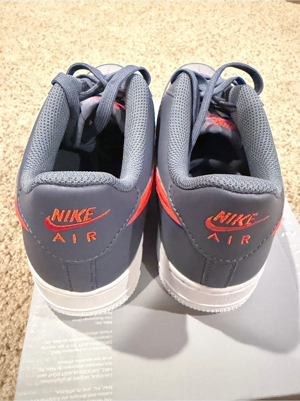 Nike Air Force 1 '07 LV8 Cool Grey Team Crimson Sneakers Size 6Y/7.5 Women’s